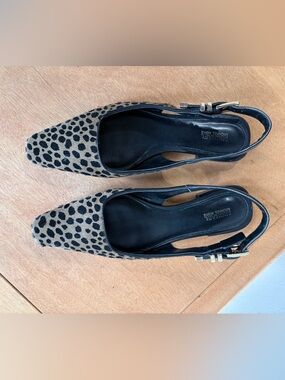Michael Kors Leopard-Print Pointed Slingback Flats - Black & Tan